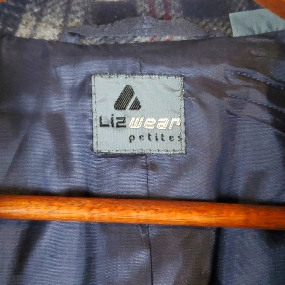 Vintage Lizwear by Liz Claiborne Petites‎ Wool Blend Plaid Blazer Jacket - Picture 5 of 16